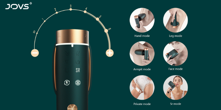 Jovs hair remover device that enhances skin and makes you look younger.