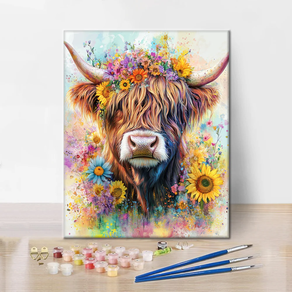 highland bull painting